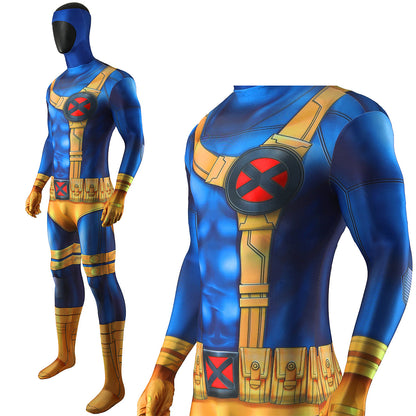 X-Men Cyclops Blue Version Jumpsuit Men Kids Cosplay Costume
