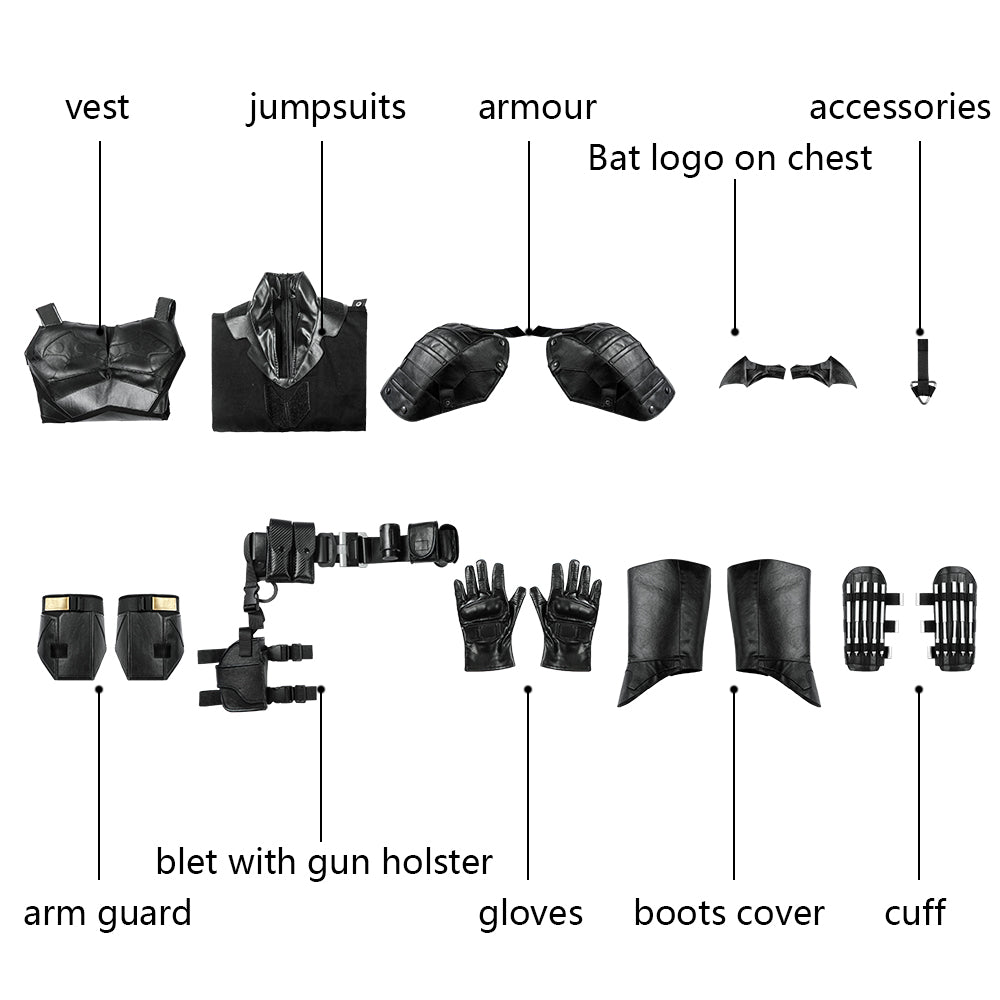 The Batman 2022 Movie Bruce Wayne Robert Pattinson Male Cosplay Costumes