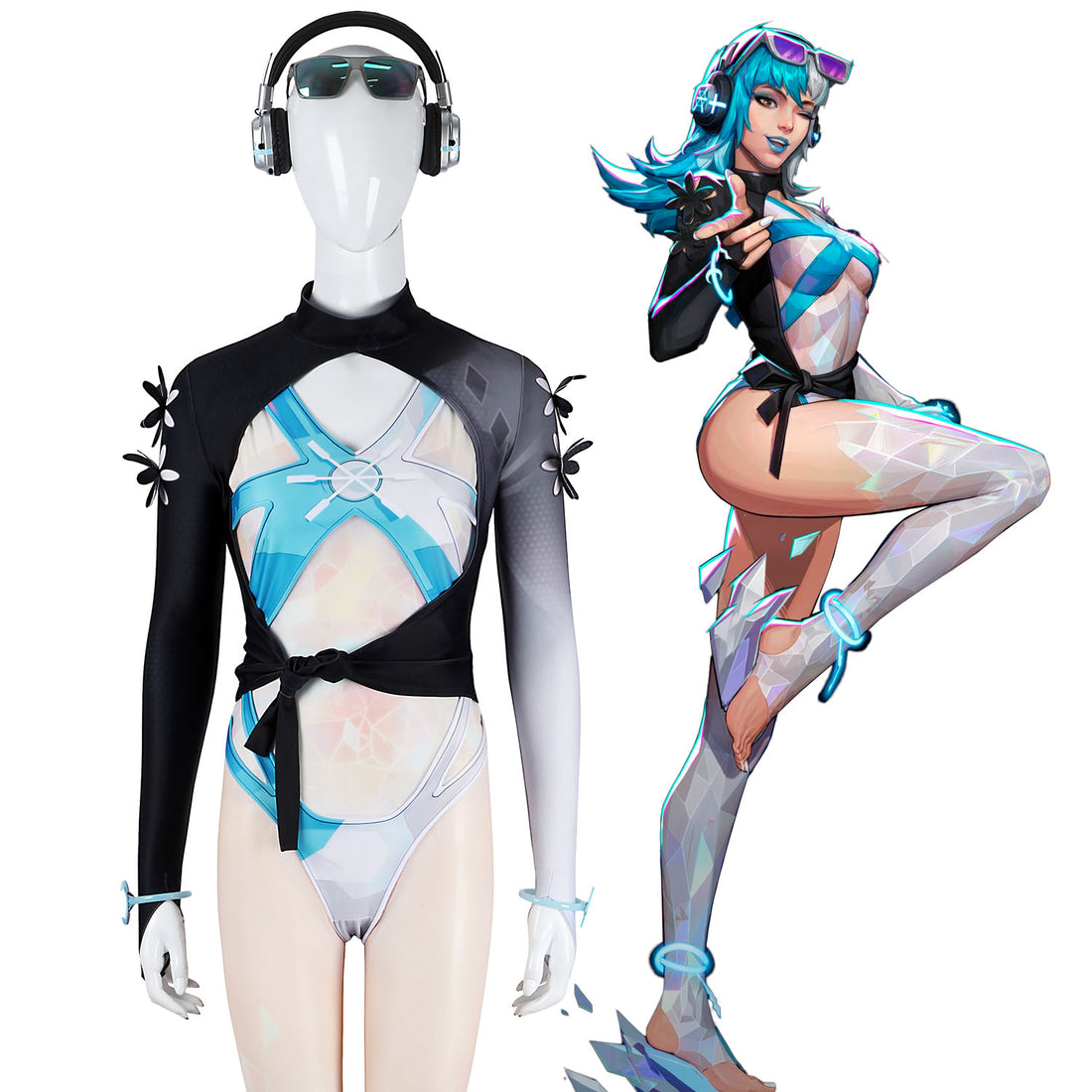 Pre-order Marvel Rivals Luna Snow Swimsuit Top Full Cosplay Costumes
