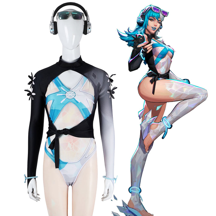 Pre-order Marvel Rivals Luna Snow Swimsuit Top Full Cosplay Costumes