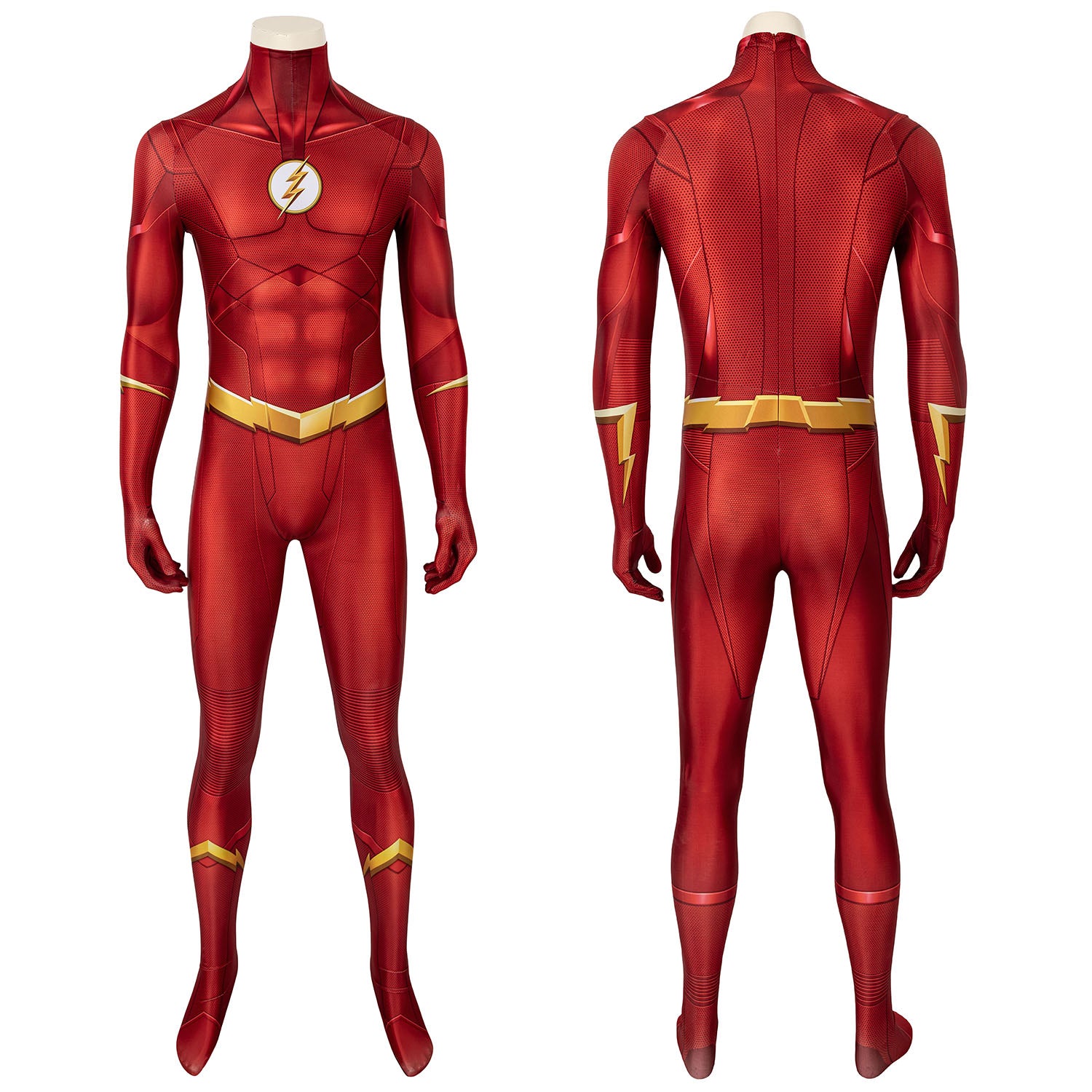 The Flash Season 5 Barry Allen Male Jumpsuit with Mask Cosplay Costumes