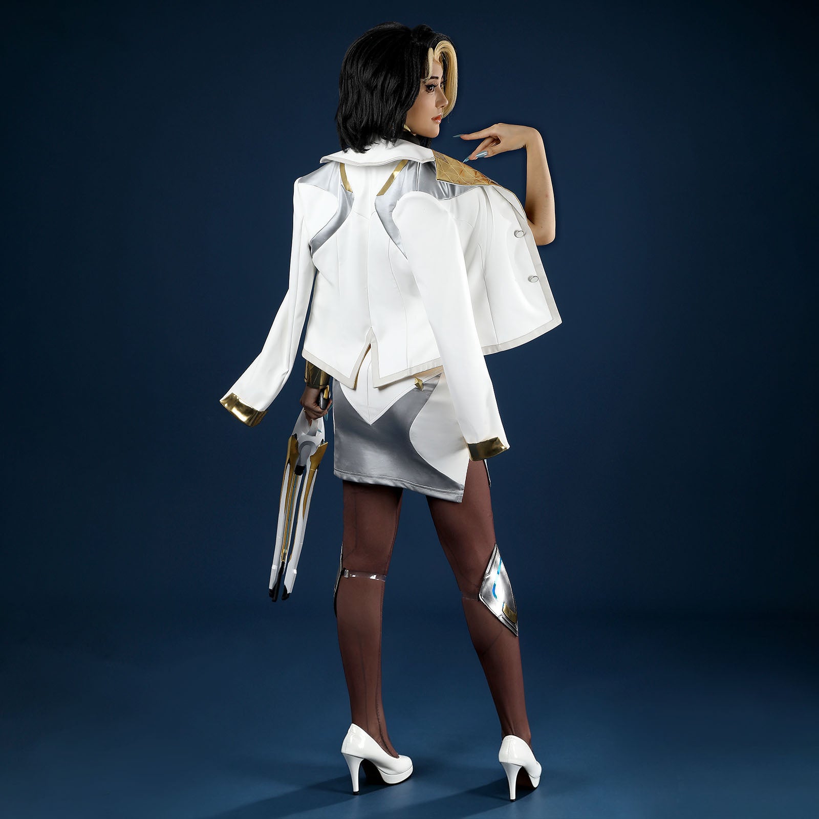 Overwatch Domina Golden Outfit Top Level Fullset Cosplay Costumes