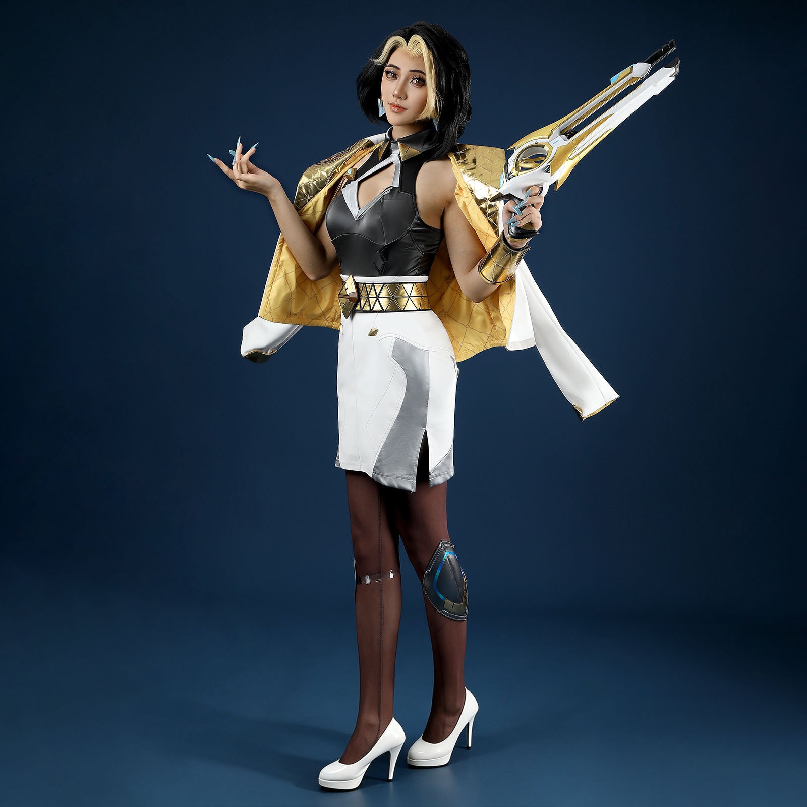Overwatch Domina Golden Outfit Top Level Fullset Cosplay Costumes