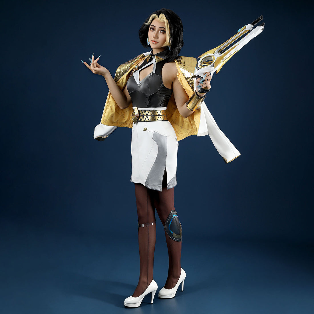 Overwatch Domina Golden Outfit Top Level Fullset Cosplay Costumes