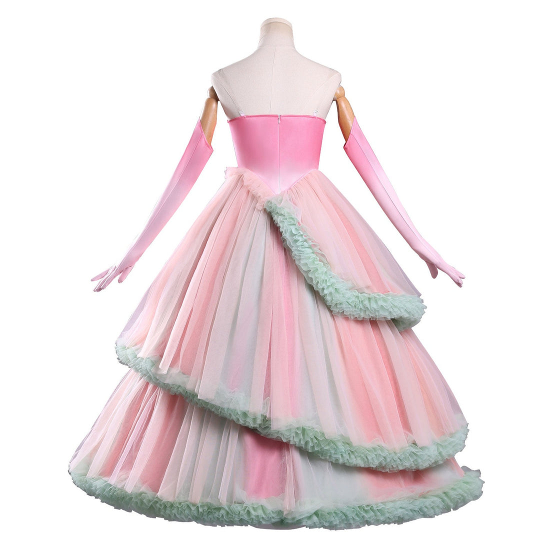 Wicked: For Good Witch Glinda Pink Green Dress Cosplay Costumes