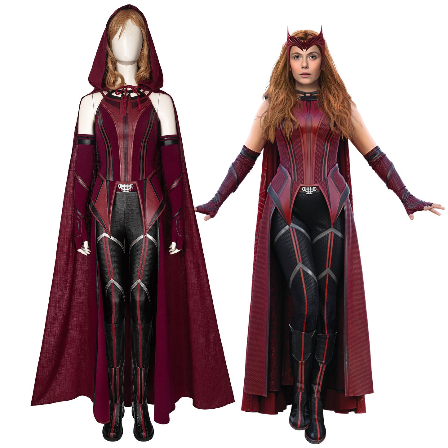 Wanda Vision Scarlet Witch Wanda Female Fullset Cosplay Costumes