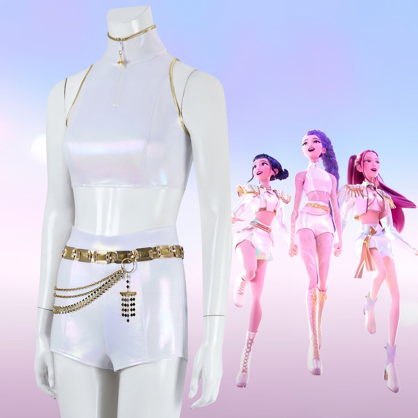 What It Sounds Like Rumi White Set Stage Outfits Cosplay Costume