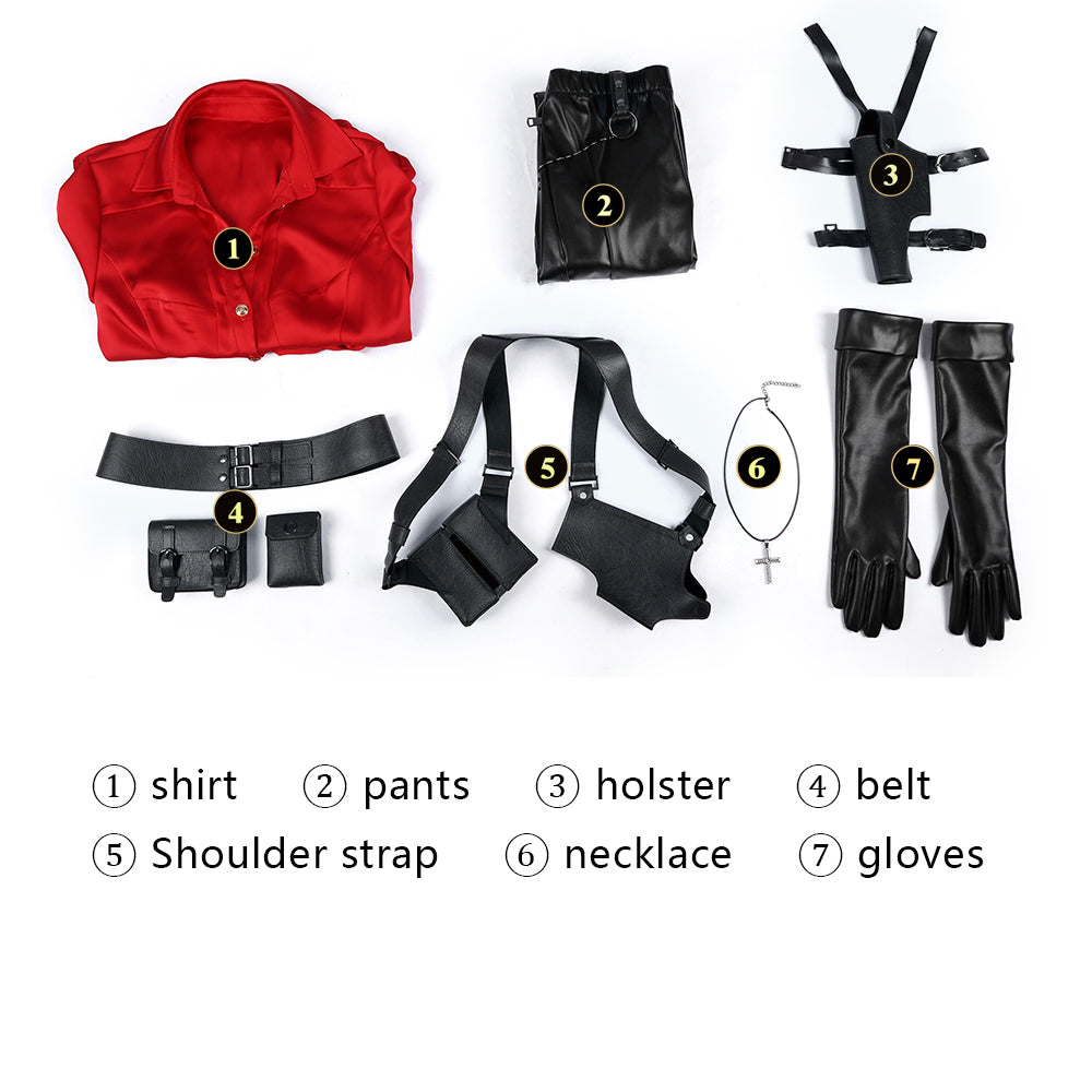 Resident Evil 6 Ada Wong Red Shirt Fullset Cosplay Costumes