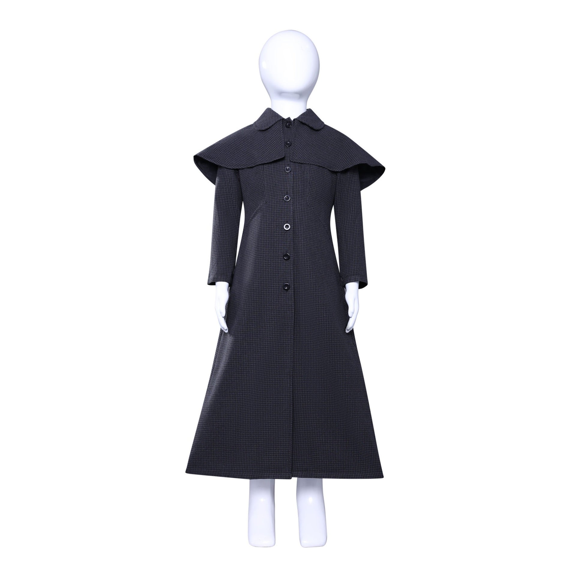 Wednesday 2 Addams Adult and Kids Black Wool Coat Cosplay Costumes