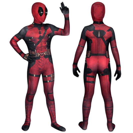 Deadpool 3 Wade Wilson Kids Jumpsuit with Mask Cosplay Costumes