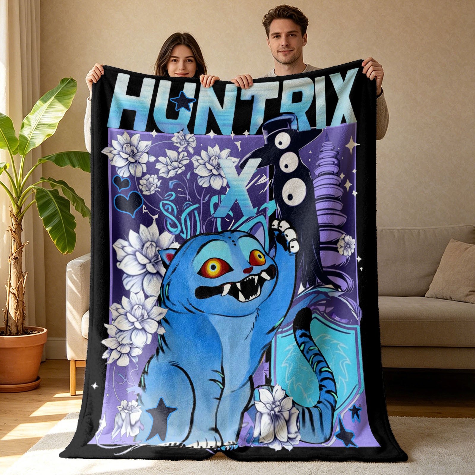 Kpop Demon Hunters Huntrix Saja Boys Inspired Blanket Cozy Flannel Throw Blanket