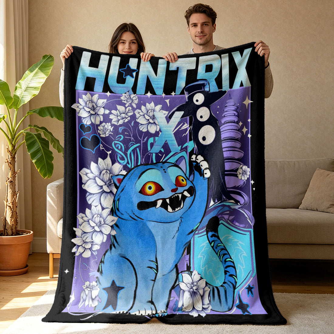 Kpop Demon Hunters Huntrix Saja Boys Inspired Blanket Cozy Flannel Throw Blanket