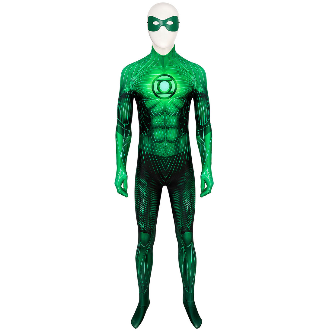 Green Lantern Hal Jordan Male Jumpsuit with Eyemask Cosplay Costumes
