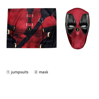 Deadpool 3 Wade Wilson Male Jumpsuit with Mask Cosplay Costumes