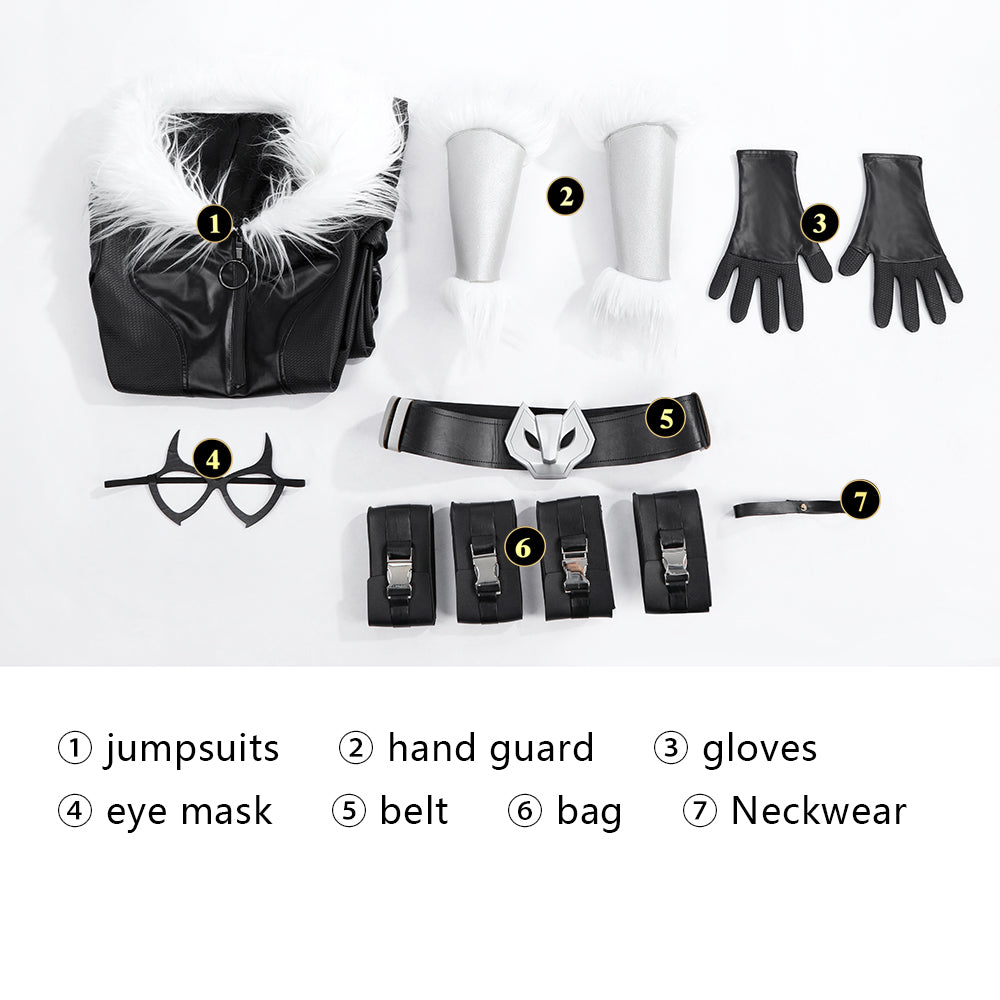 Fortnite Black Cat Top Level Leather Jumpsuit Cosplay Costumes Themed Carnival Outfits