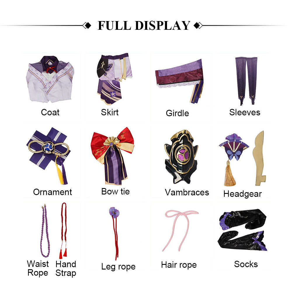 Genshin Impact Raiden Shogun Adult Full Set Cosplay Costume