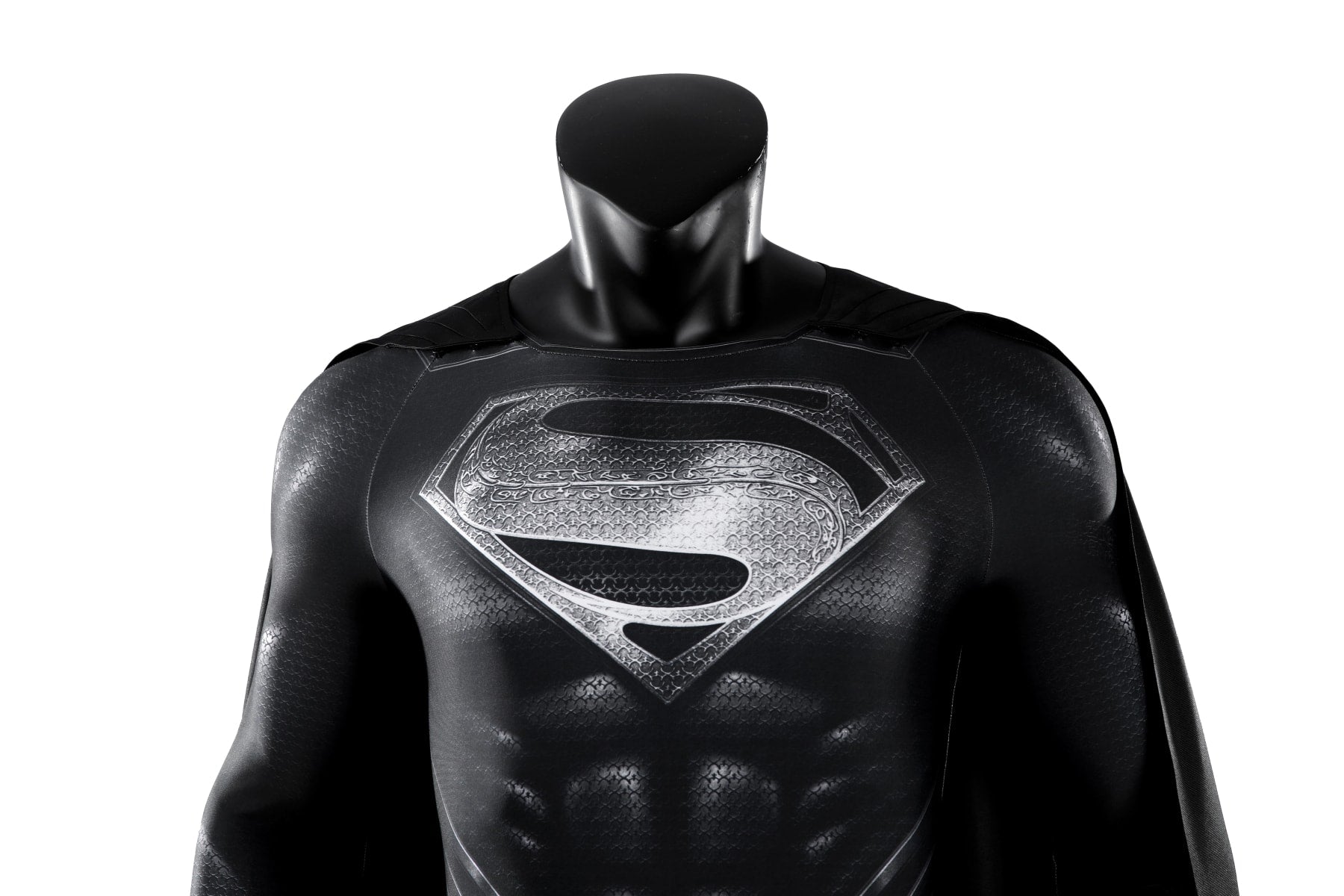 Justice League Superman Black Suit Jumpsuit with Cloak Cosplay Costumes