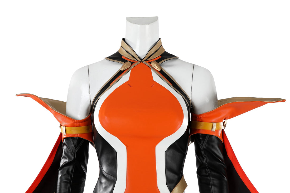 Overwatch Anran Orange Outfit Top Level Fullset Cosplay Costumes