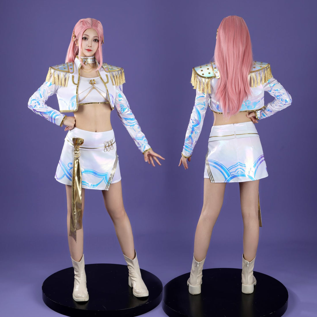KPop Demon Hunters Mira White Stage Outfit Cosplay Costumes
