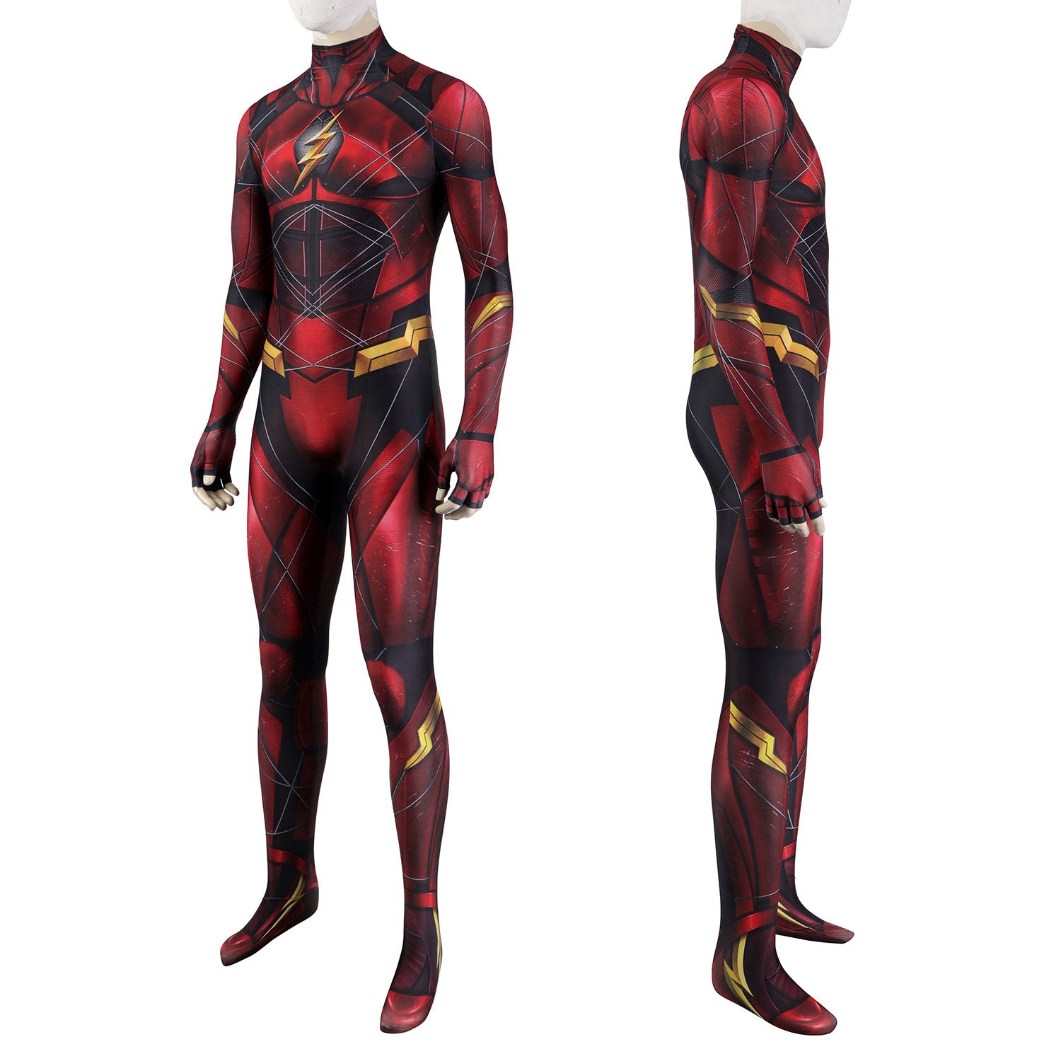 Justice League Barry Allen The Flash Male Jumpsuit with Mask Cosplay Costumes