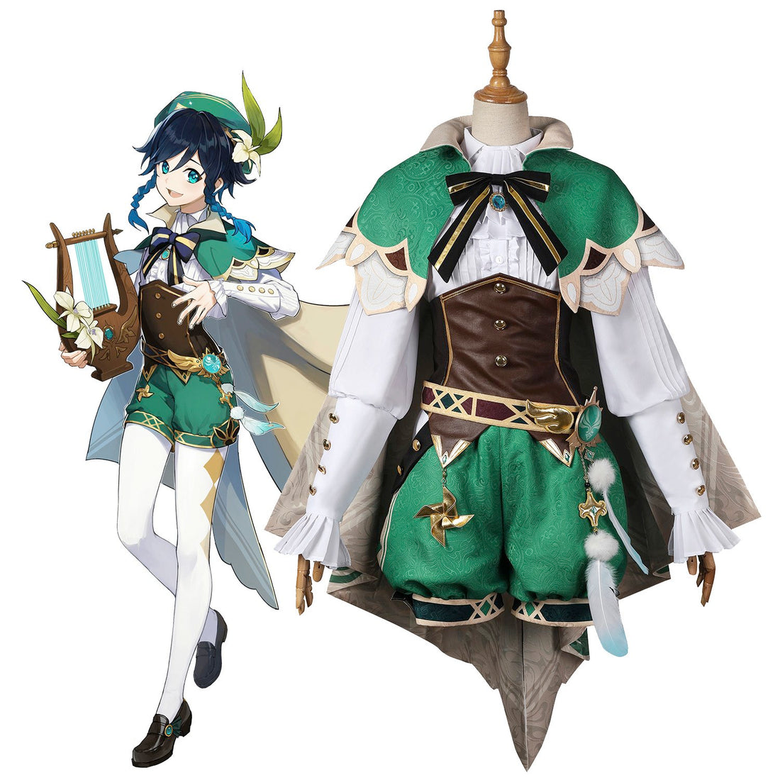 Game Genshin Impact Venti Gradient Fullset Cosplay Costumes