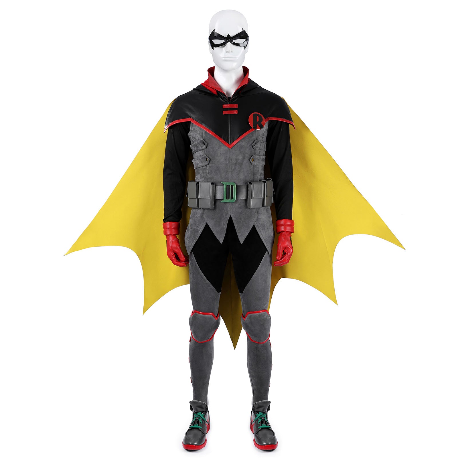 Batman: Son of The Demon Robin Damian Wayne Cosplay Costumes Halloween Suit with Cloak