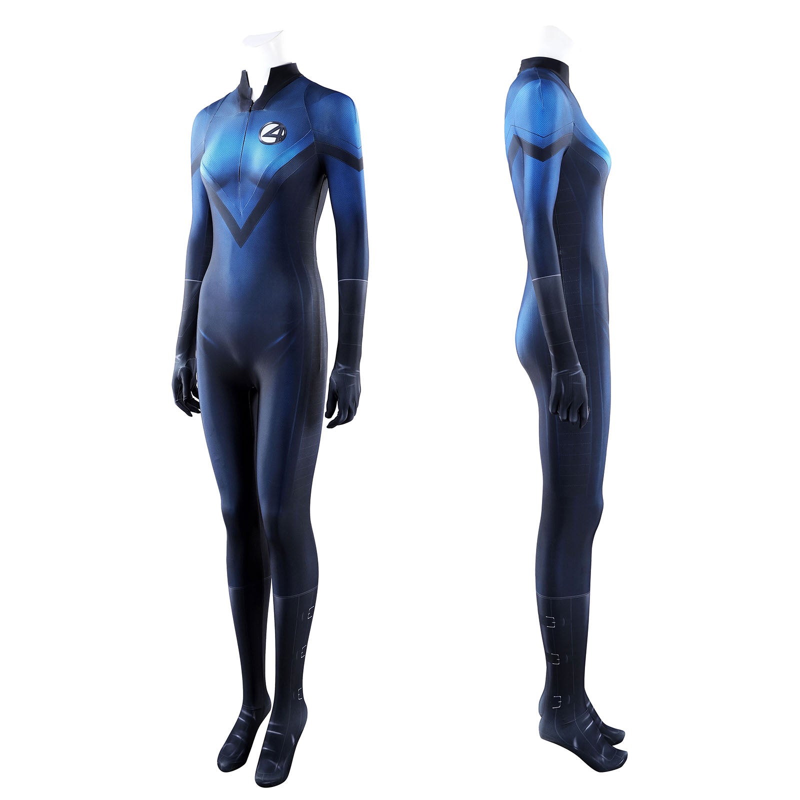 Fantastic Four Invisible Woman Cosplay Costumes Women's Jumpsuit for Halloween Themed Carnival Party