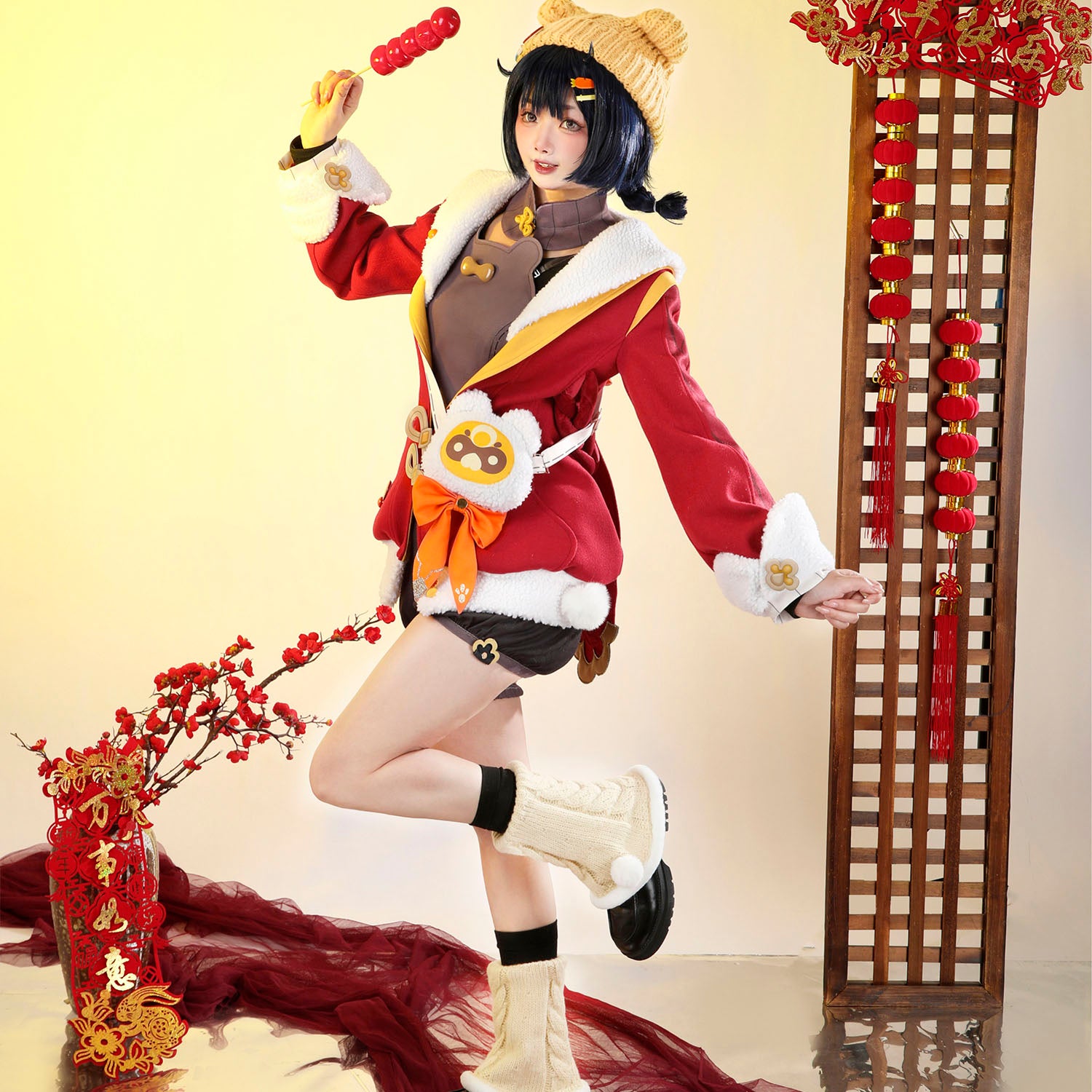 Game Genshin Impact Xiangling Lantern Rite Suit Cosplay Costumes