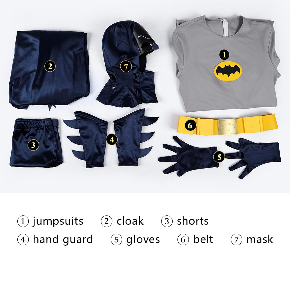 Retro Batman 1966 Adam West Top Level Movie Cosplay Costumes