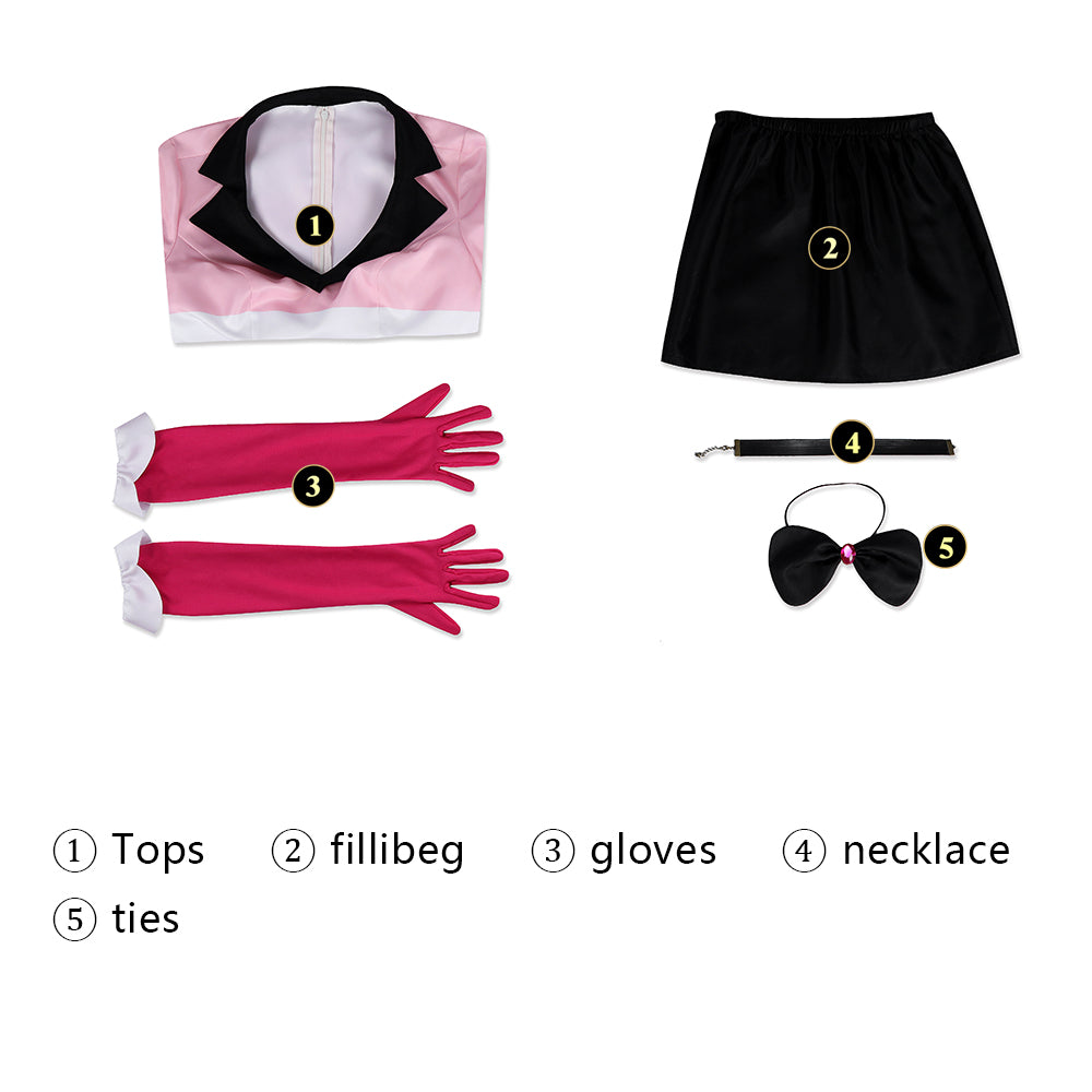 Hazbin Hotel Angel Dust Dress Outfit Full Set Cosplay Costumes