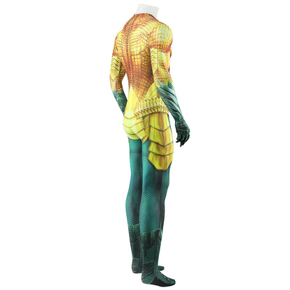 Aquaman and the Lost Kingdom Movie Arthur Curry Golden Jumpsuit Cosplay Costume