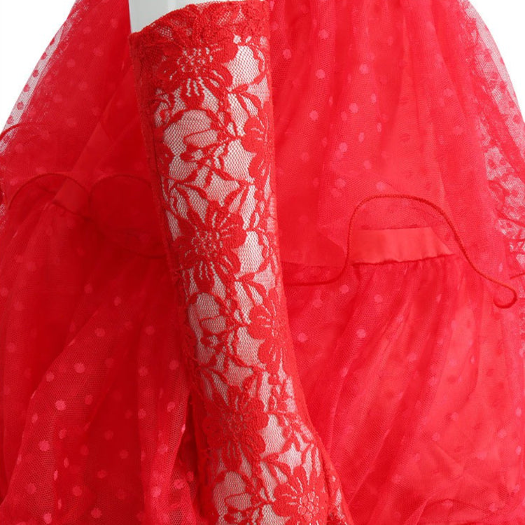 Beetle Juice Lydia Deetz Gilrs Red Wedding Dress Cosplay Costumes