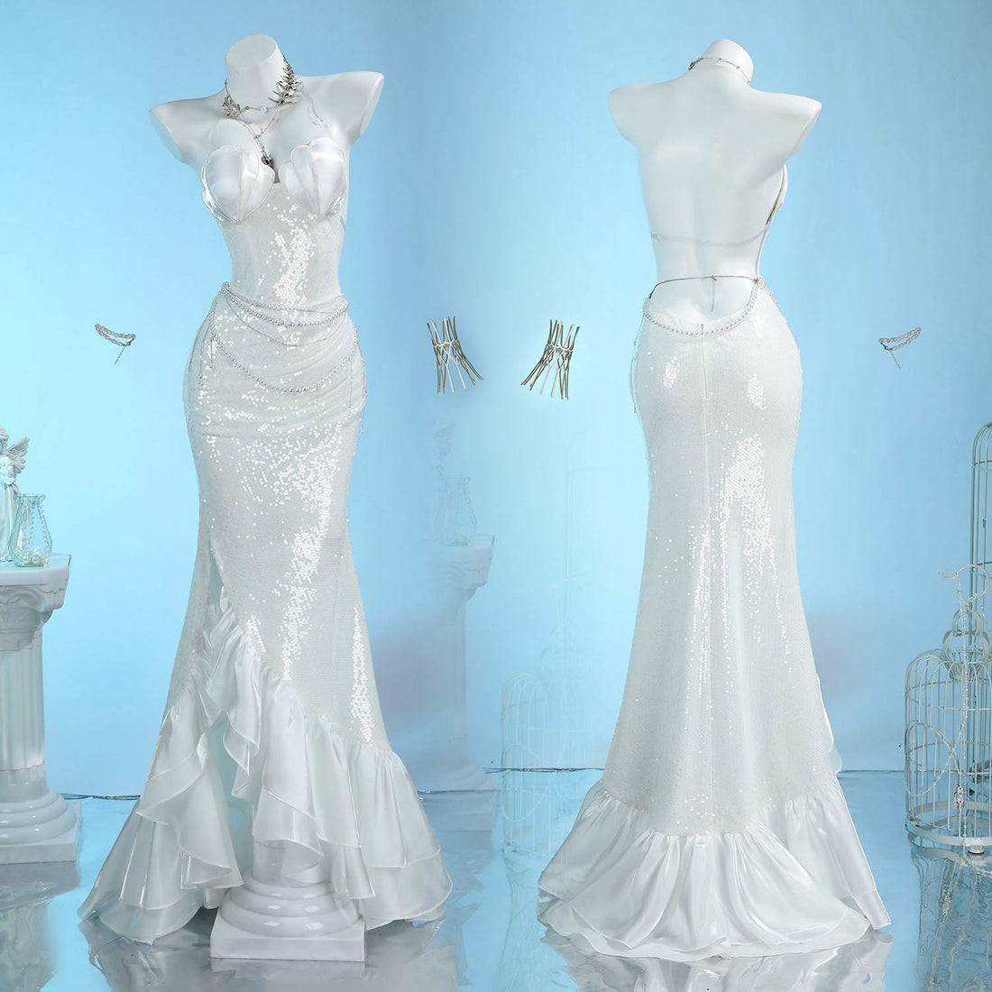 Pre-order Path to Nowhere L.L. Interlude‌‌ White Dress Top Level Cosplay Costumes