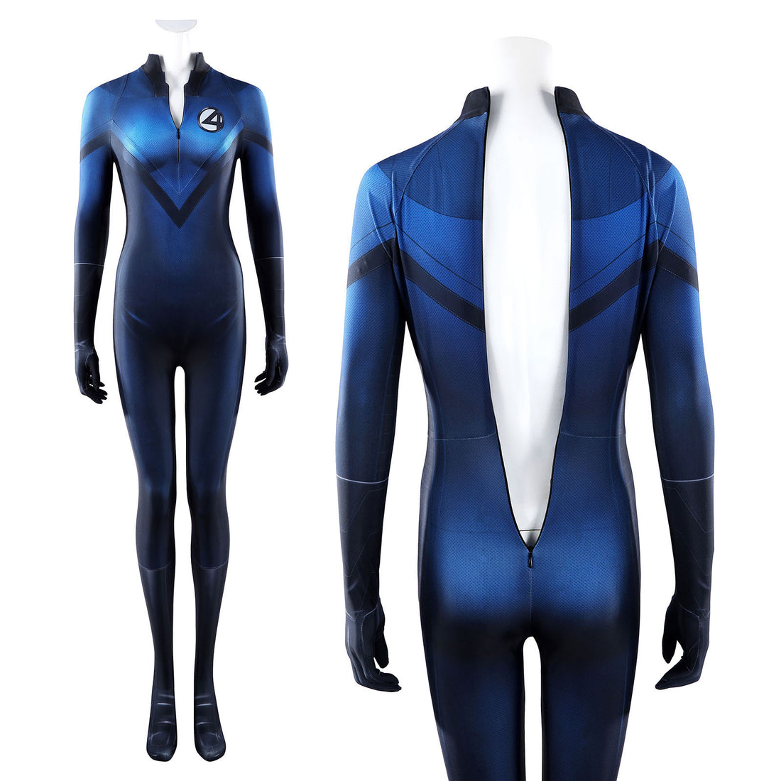 Fantastic Four Invisible Woman Cosplay Costumes Women's Jumpsuit for Halloween Themed Carnival Party