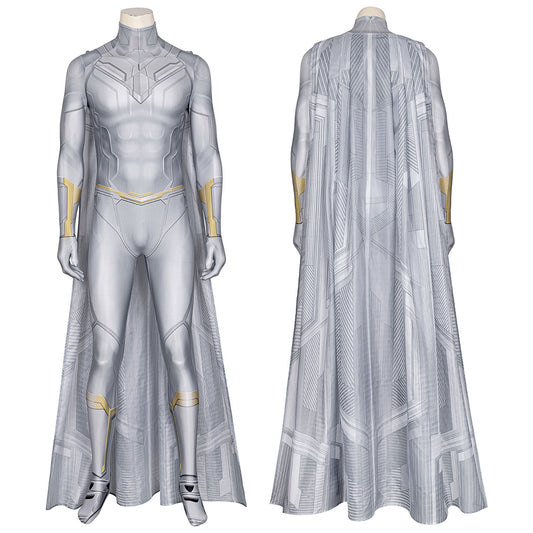 Wanda Vision White Vision Male Jumpsuit with Cloak Cosplay Costumes