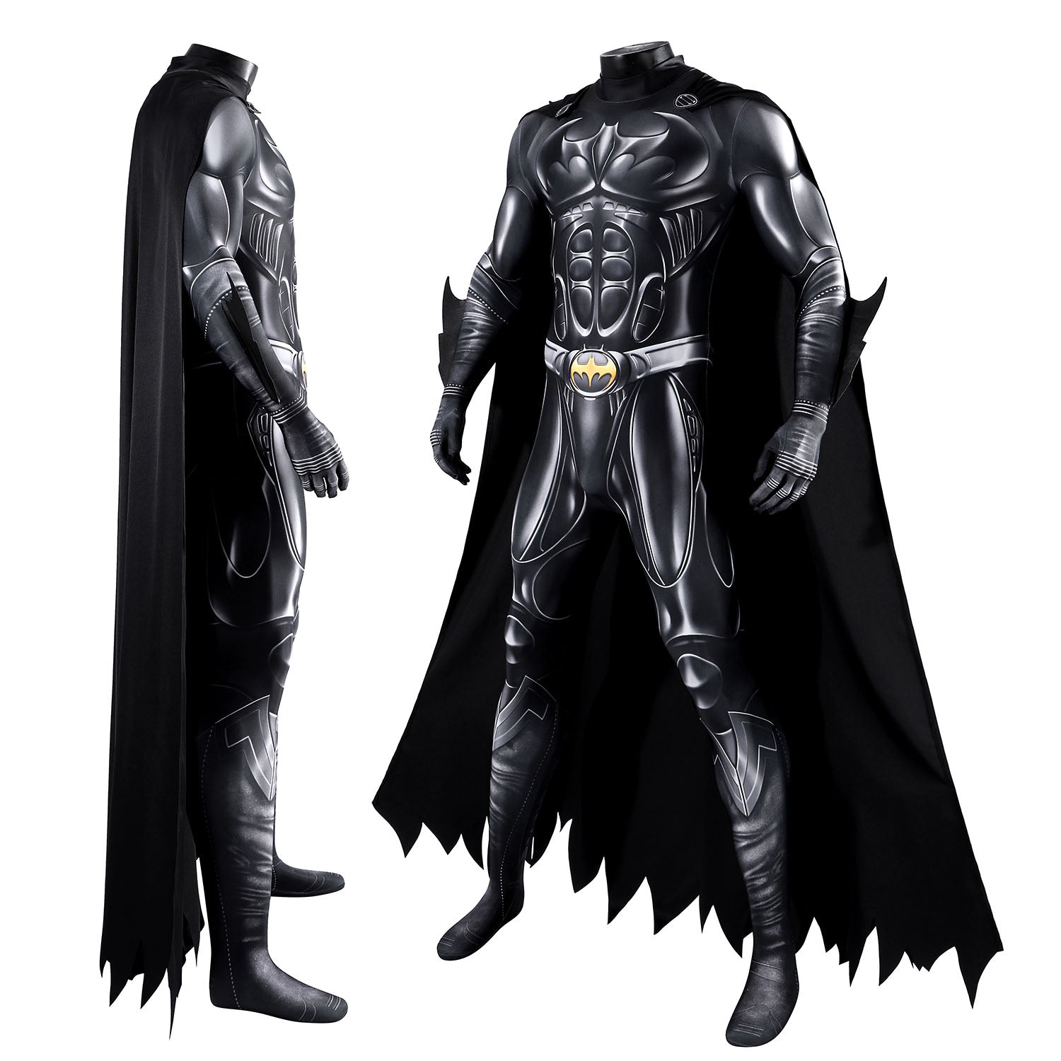 Batman Forever Bruce Thomas Wayne Jumpsuit with Cloak Cosplay Costumes