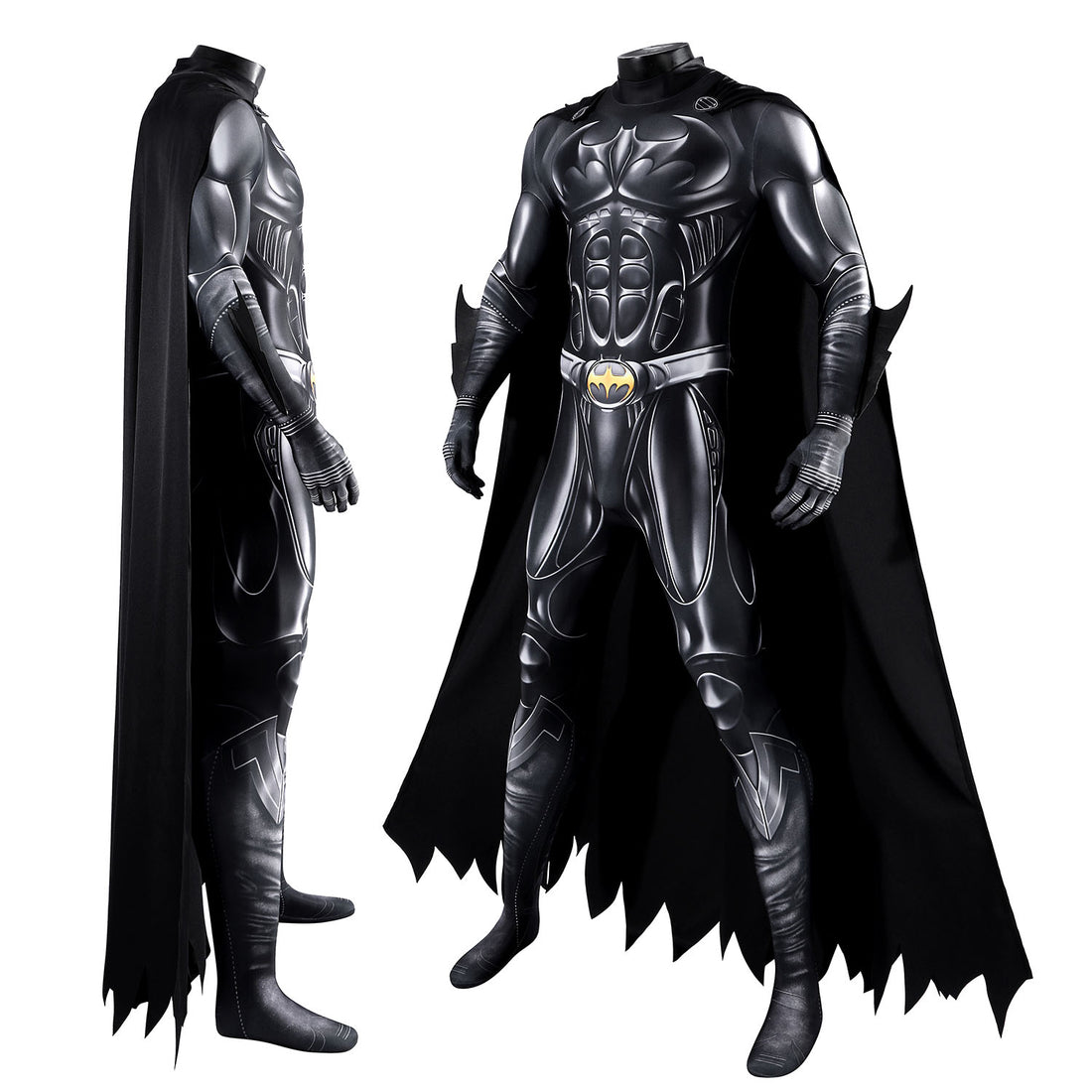 Batman Forever Bruce Thomas Wayne Jumpsuit with Cloak Cosplay Costumes