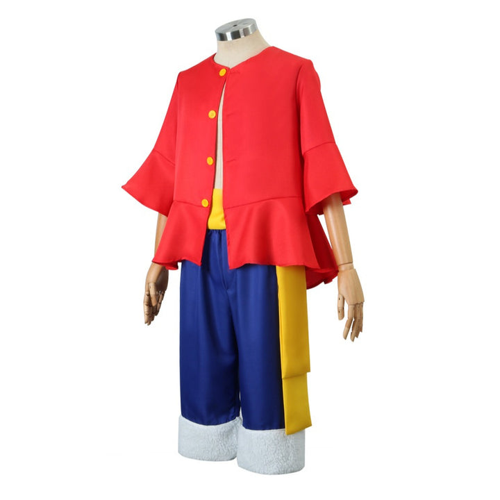 Anime Navigation Monkey D. Luffy Red Shirt Fullset Cosplay Costumes