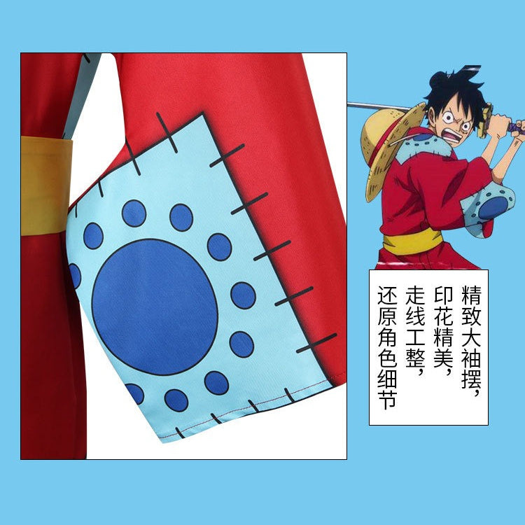 Anime Navigation Wano Country Monkey D. Luffy Kimono Cosplay Costumes