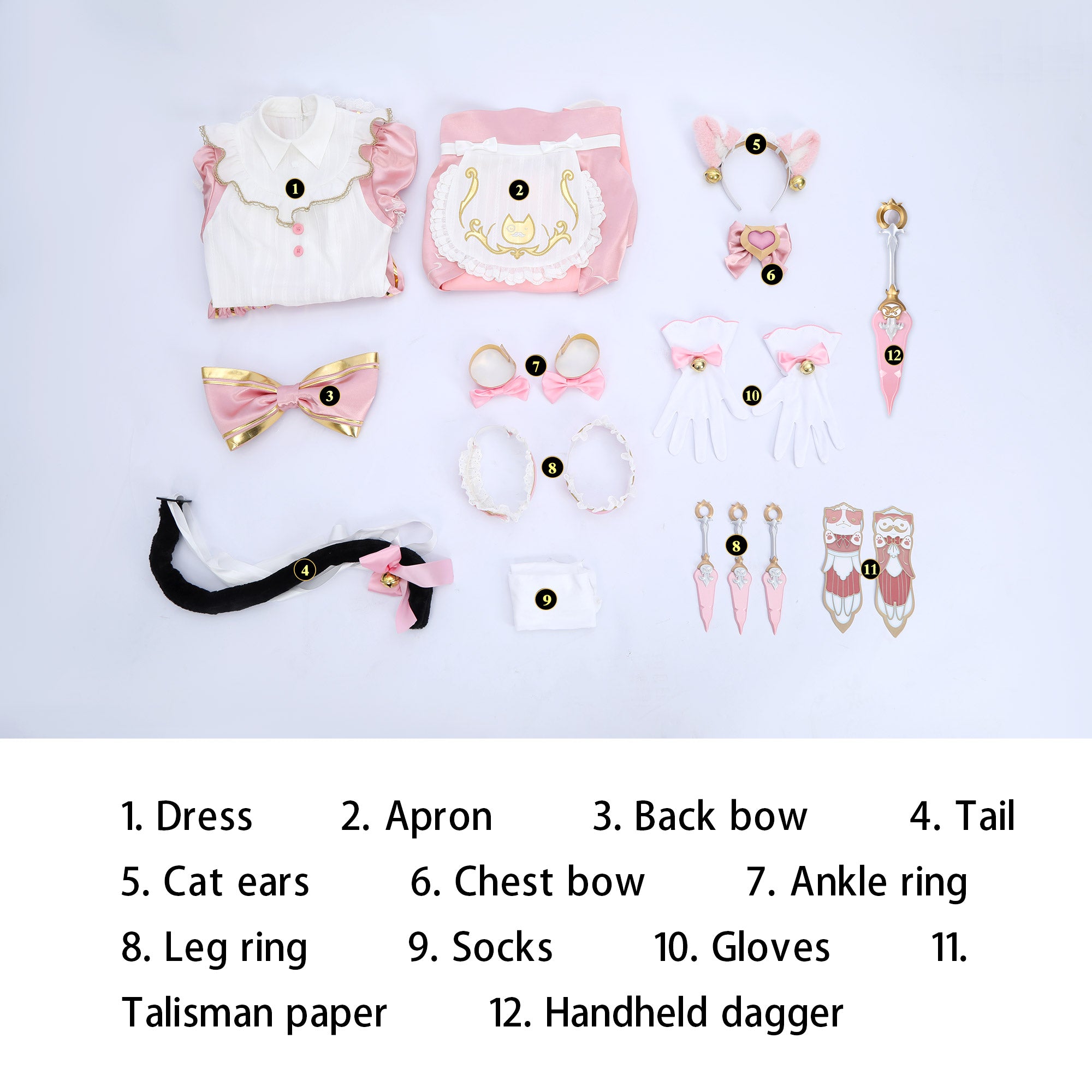 Overwatch Kiriko Kamori Cat Maid Cosplay Costumes Women's Lolita Dress Themed Carnival Outfits