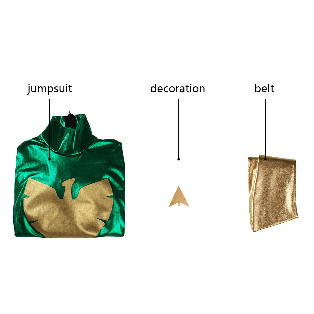 X-Men Green Phoenix Jean Grey Gold and Green Jumpsuit Cosplay Costumes