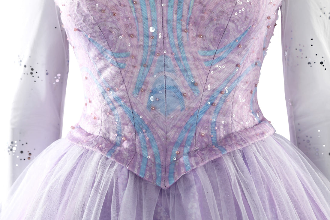 Wicked: For Good Part Two Galinda Dress with Crown Cosplay Costumes