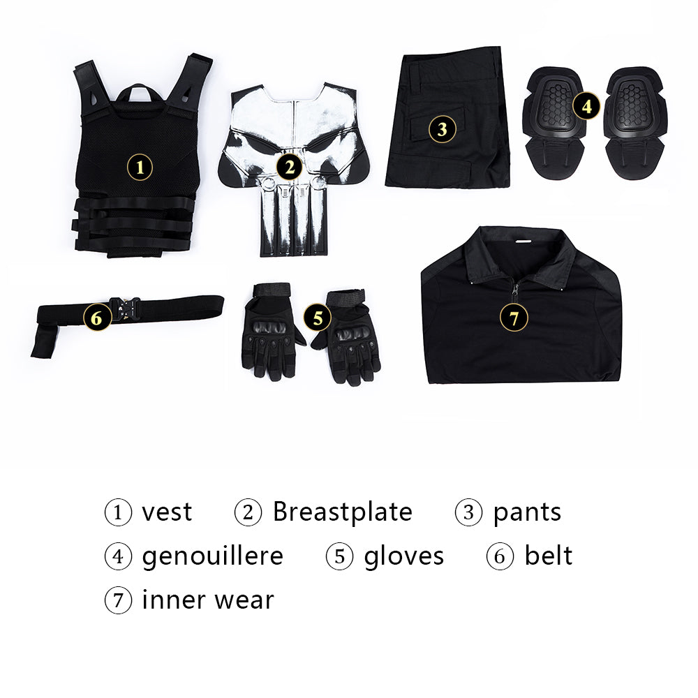 The Punisher One Last Kill Punisher Cosplay Costumes Frank Castle Skull Suit Halloween Outfits