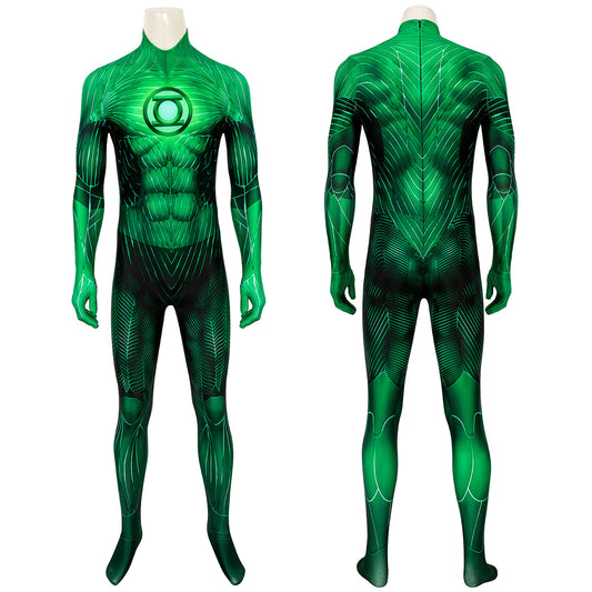Green Lantern Hal Jordan Male Jumpsuit with Eyemask Cosplay Costumes