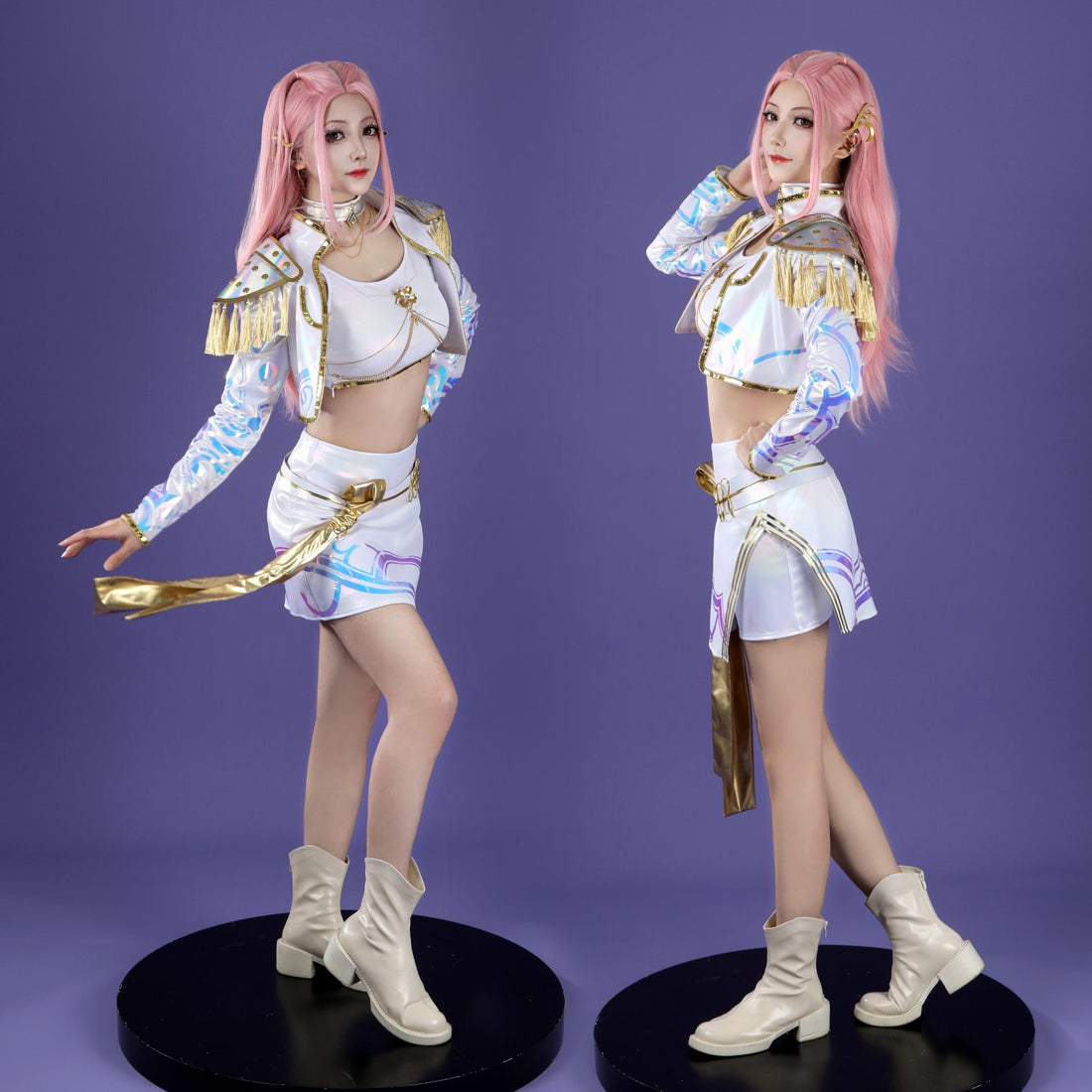 KPop Demon Hunters Mira White Stage Outfit Cosplay Costumes