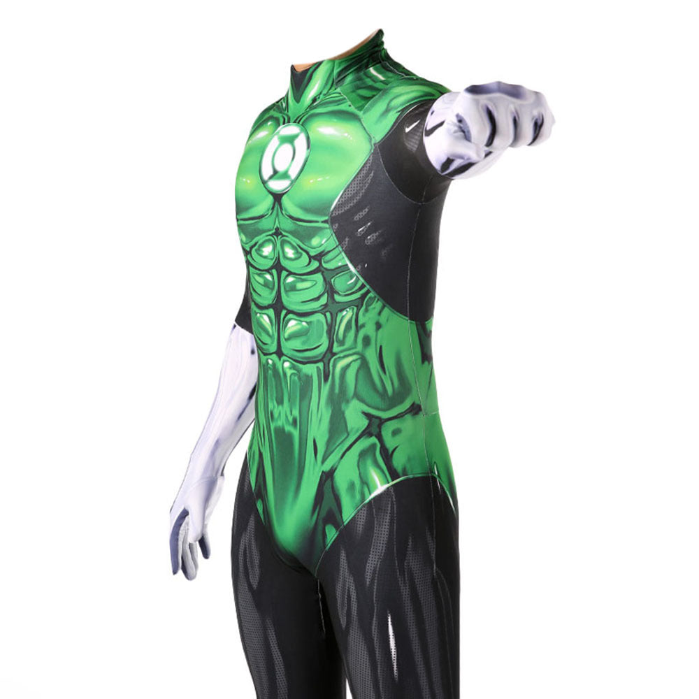 Green Lantern Jumpsuits Cosplay Costume Kids Adult Halloween Bodysuit