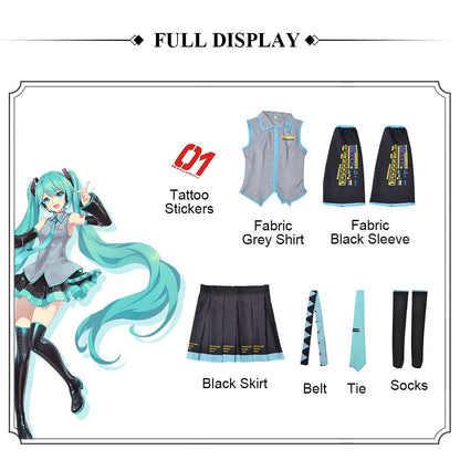 Hatsune Miku Patent Leather Official JK Adult Full Set Cosplay Costume