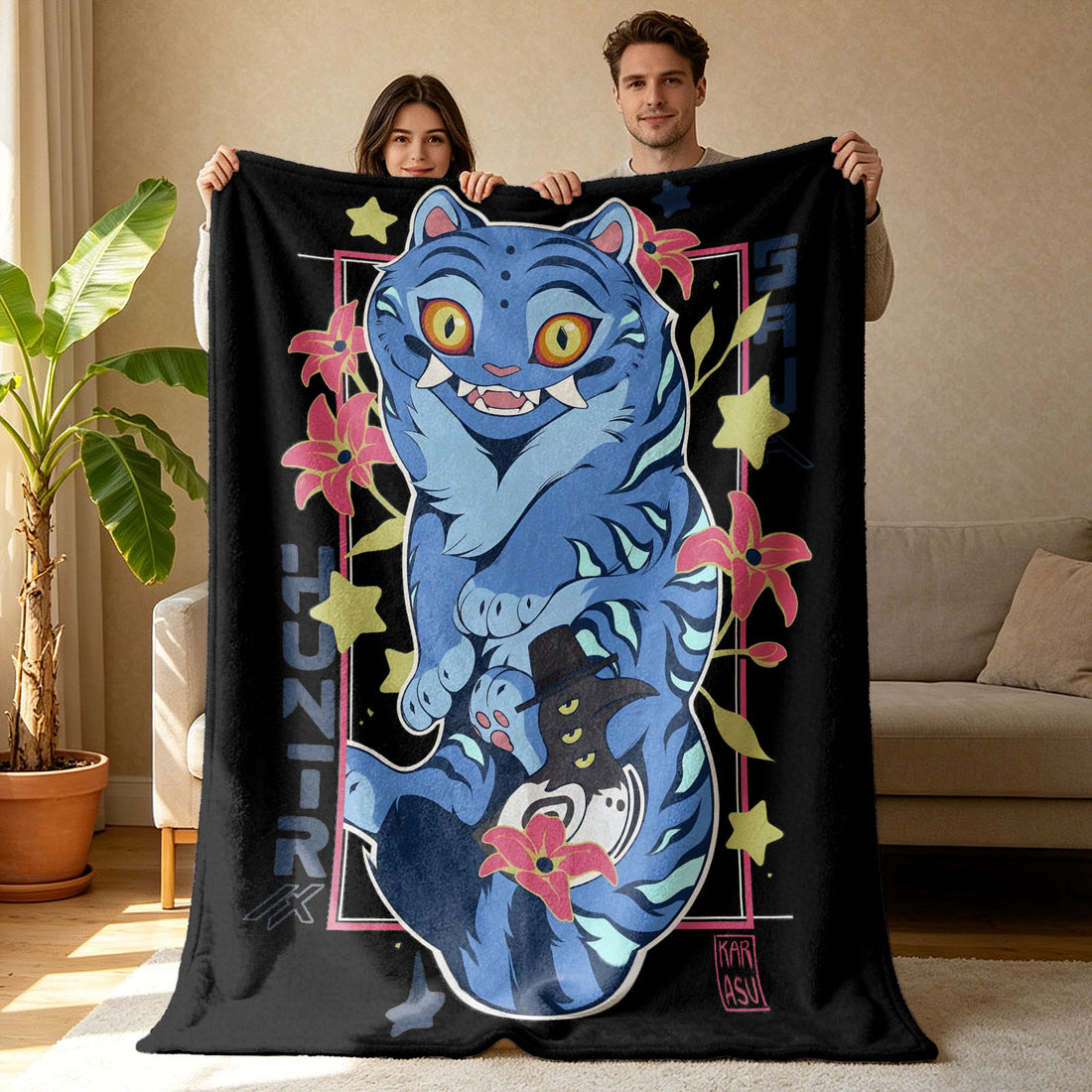 Kpop Demon Hunters Huntrix Saja Boys Inspired Blanket Cozy Flannel Throw Blanket