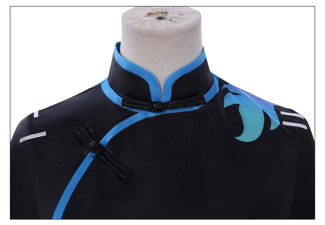 Identity V Antiquarian Qi Shiyi Blue Flame Cheongsam Cosplay Costumes