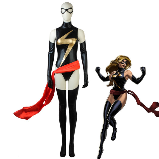 Captain Marvel Carol Danvers Ms. Marvel Bodysuit Adult Cosplay Costumes